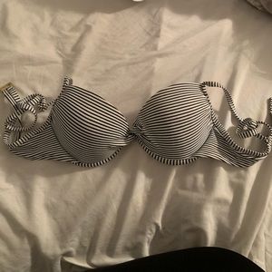 Blue and white stripped bikini